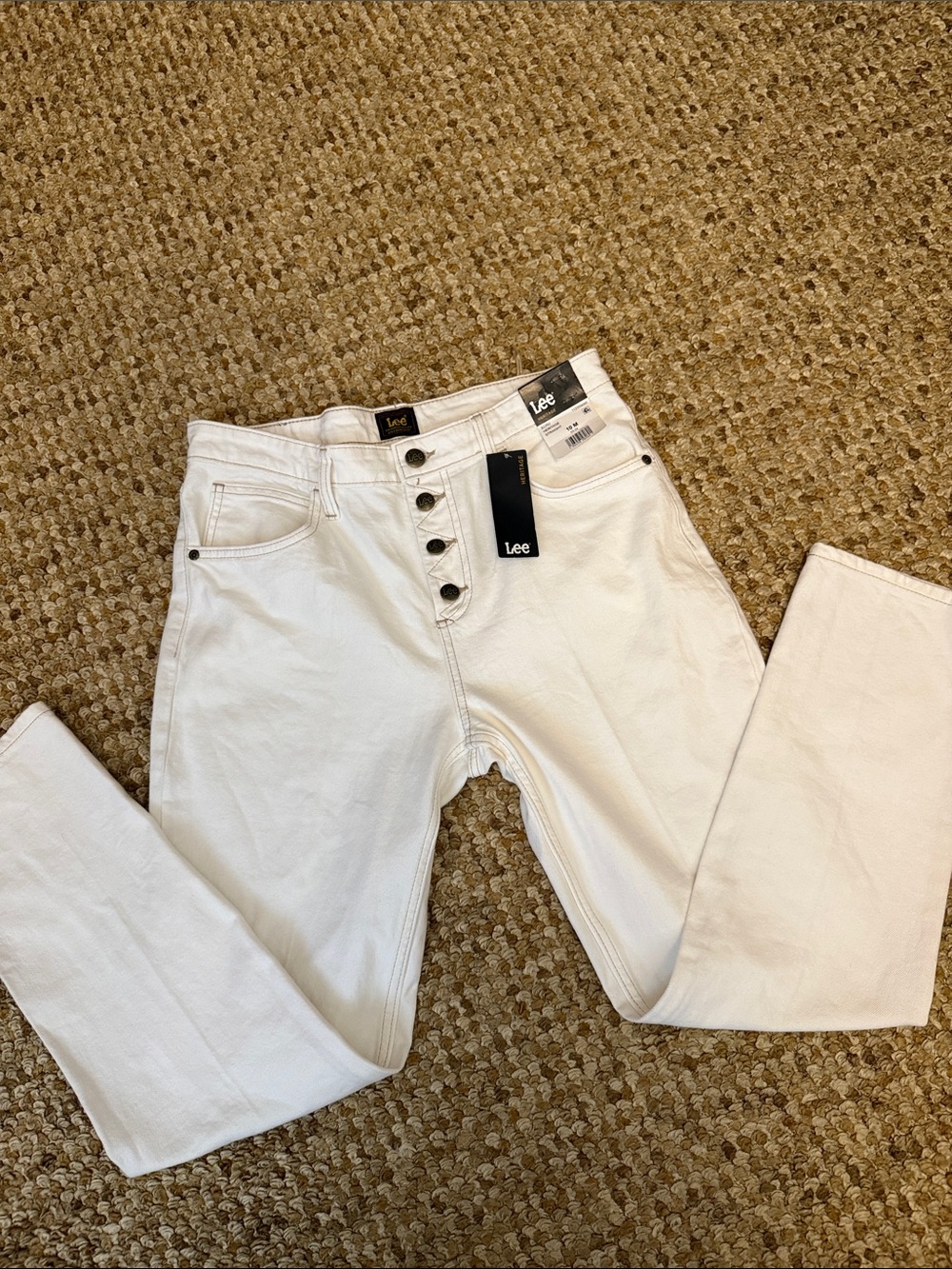 Lee, Button-Fly Jeans, NWT, ecru